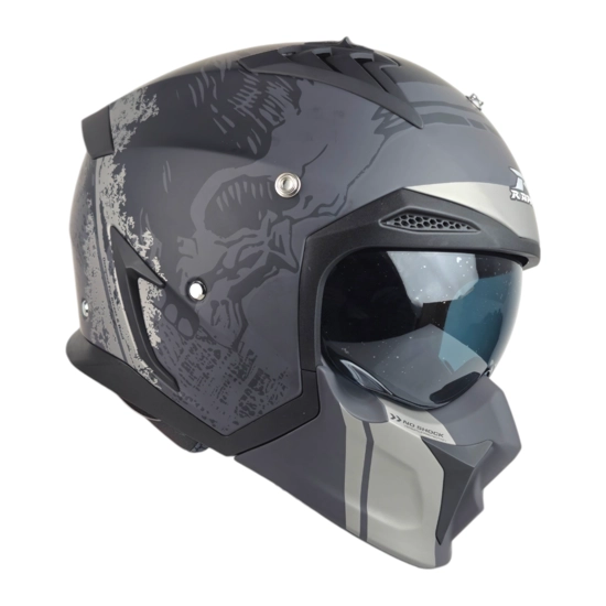 کلاه کاسکت فک جدا شونده راپیدو Rapido 890 - مشکی طوسی